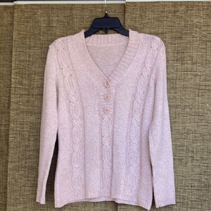Pink marled cable sweater no tags feels like cotton